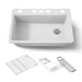 KOHLER K-5871-5UA3 Riverby 33" undermount single-bowl workstation kitchen sink, white - view 5