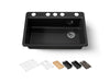 KOHLER K-5871-5UPC Riverby 33" undermount single-bowl workstation kitchen sink, black black