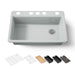 KOHLER K-5871-5UPC Riverby 33" undermount single-bowl workstation kitchen sink, ice grey - view 5