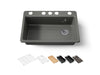 KOHLER K-5871-5UPC Riverby 33" undermount single-bowl workstation kitchen sink, thunder grey