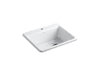 KOHLER K-5872-1A1 Riverby 25" top-mount single-bowl kitchen sink, white