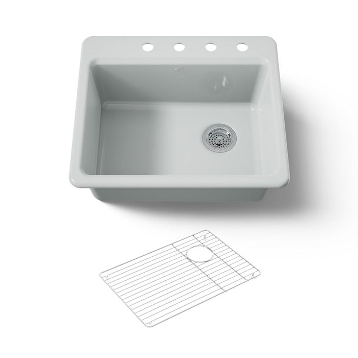 KOHLER K-5872-4A1 Riverby 25" top-mount single-bowl kitchen sink, ice grey - view 5