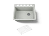 KOHLER K-5872-5UA1 Riverby 25" undermount single-bowl kitchen sink, sea salt