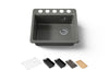 KOHLER K-5872-5UPC Riverby 25" undermount single-bowl workstation kitchen sink, thunder grey