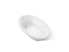 KOHLER K-6347-GH Sunward 66" x 42" drop-in Heated BubbleMassage air bath, white