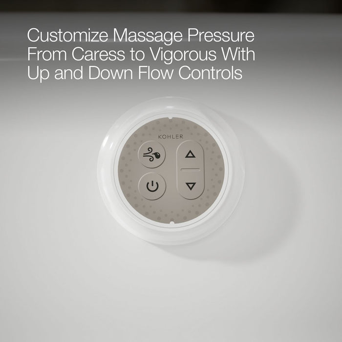 KOHLER K-6347-GH Sunward 66" x 42" drop-in Heated BubbleMassage air bath, white - view 4