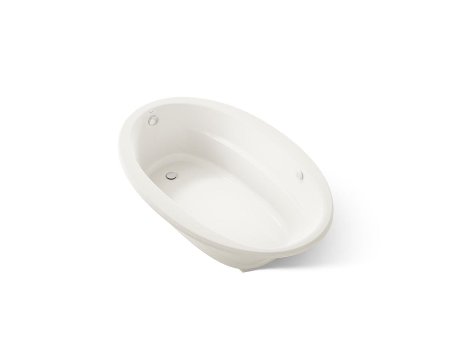 KOHLER K-6347-GHW Sunward 66" x 42" drop-in Heated BubbleMassage air bath with Bask heated surface