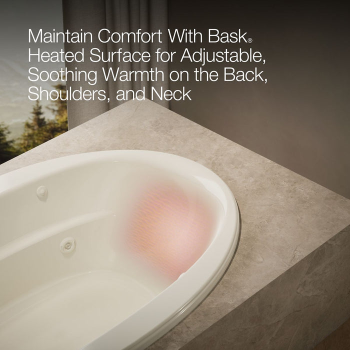 KOHLER K-6347-W1 Sunward 66" x 42" drop-in whirlpool bath with Bask heated surface