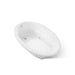 KOHLER K-6347-W1 Sunward 66" x 42" drop-in whirlpool bath with Bask heated surface, white