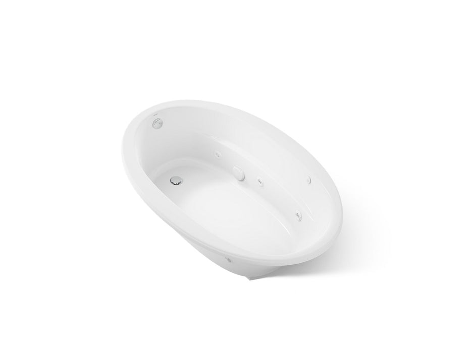 KOHLER K-6347-W1 Sunward 66" x 42" drop-in whirlpool bath with Bask heated surface