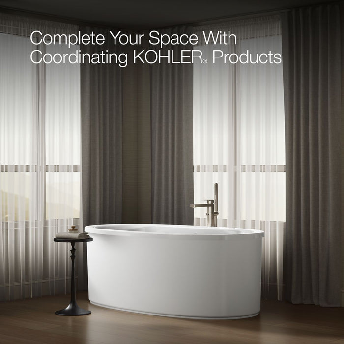 KOHLER K-6368-0 K-6368 Sunstruck 65-1/2" x 35-1/2" Freestanding Bath, Straight Shroud, white - view 4
