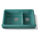 KOHLER K-6426 Whitehaven Smart Divide 35-1/2" undermount double-bowl farmhouse kitchen sink with short apron, teal - view 5