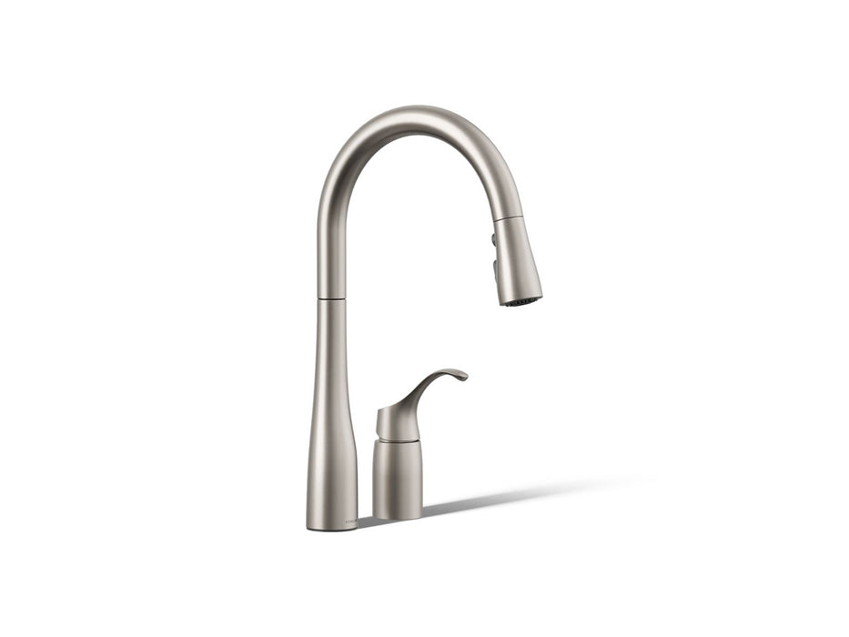 KOHLER K-647 Simplice Pull-down kitchen sink faucet with three-function sprayhead