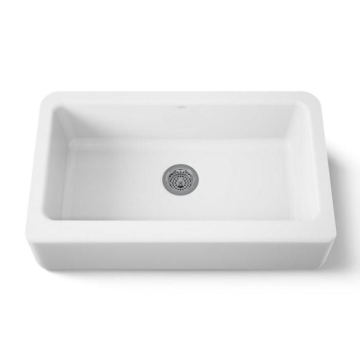 KOHLER K-6546 Dickinson 33" undermount single-bowl farmhouse kitchen sink, white - view 5