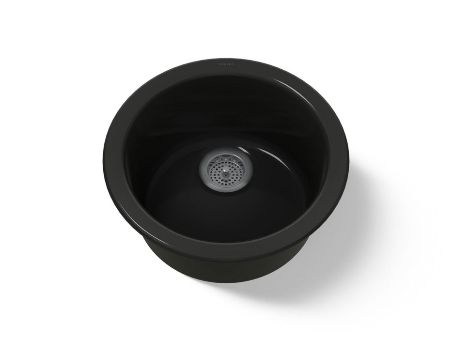 KOHLER K-6565 Porto Fino 18-1/2" top-/undermount single-bowl bar sink, black black