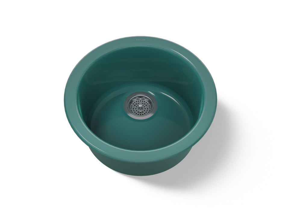 KOHLER K-6565 Porto Fino 18-1/2" top-/undermount single-bowl bar sink, teal