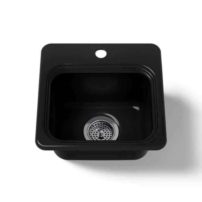 KOHLER K-6579-1 Northland 15" top-mount single-bowl bar sink, black black - view 2