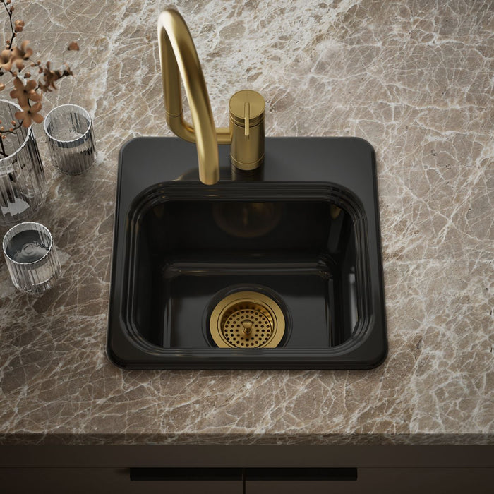 KOHLER K-6579-1 Northland 15" top-mount single-bowl bar sink, black black - view 5