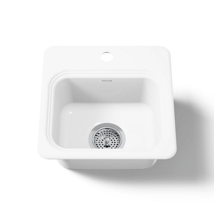 KOHLER K-6579-1 Northland 15" top-mount single-bowl bar sink, white - view 4