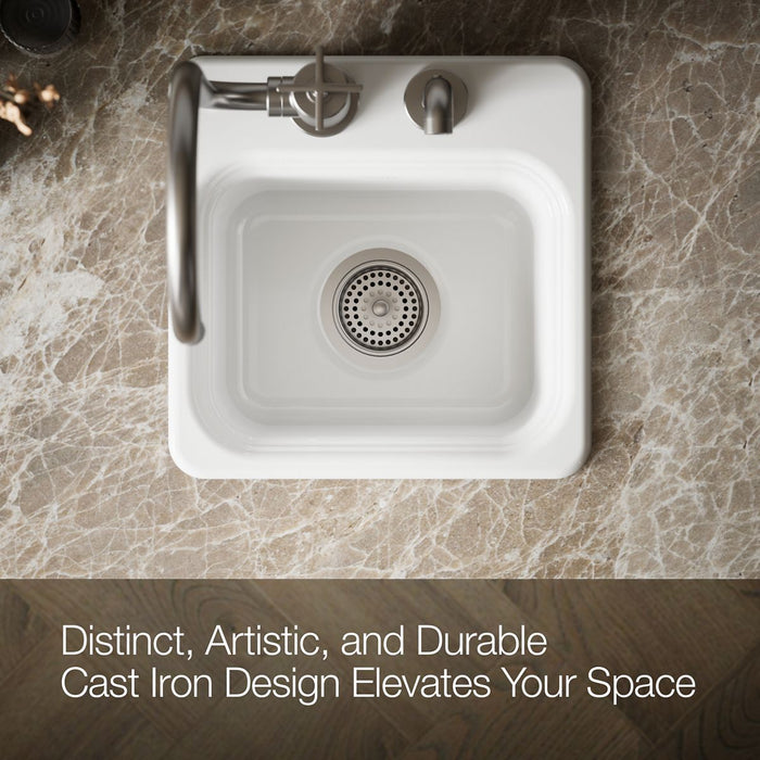 KOHLER K-6579-2 Northland 15" top-mount single-bowl bar sink
