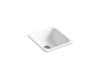 KOHLER K-6584 Iron/Tones 17" top-/undermount single-bowl bar sink, white