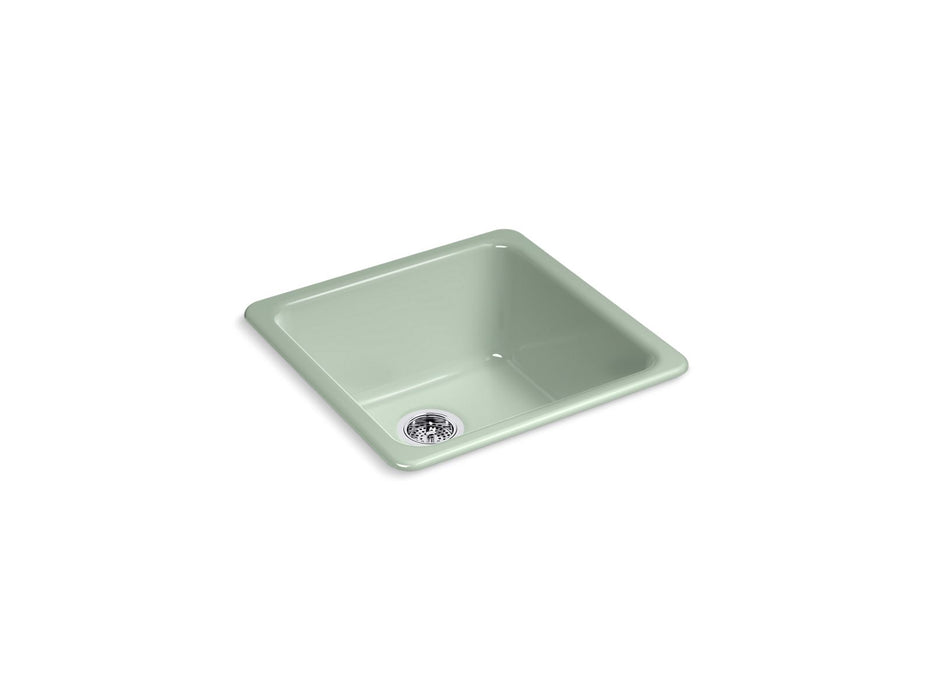 KOHLER K-6587 Iron/Tones 21" top-/undermount single-bowl bar sink, aspen green