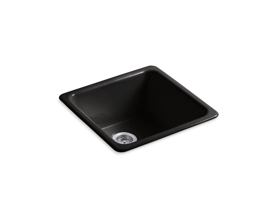 KOHLER K-6587 Iron/Tones 21" top-/undermount single-bowl bar sink, black black