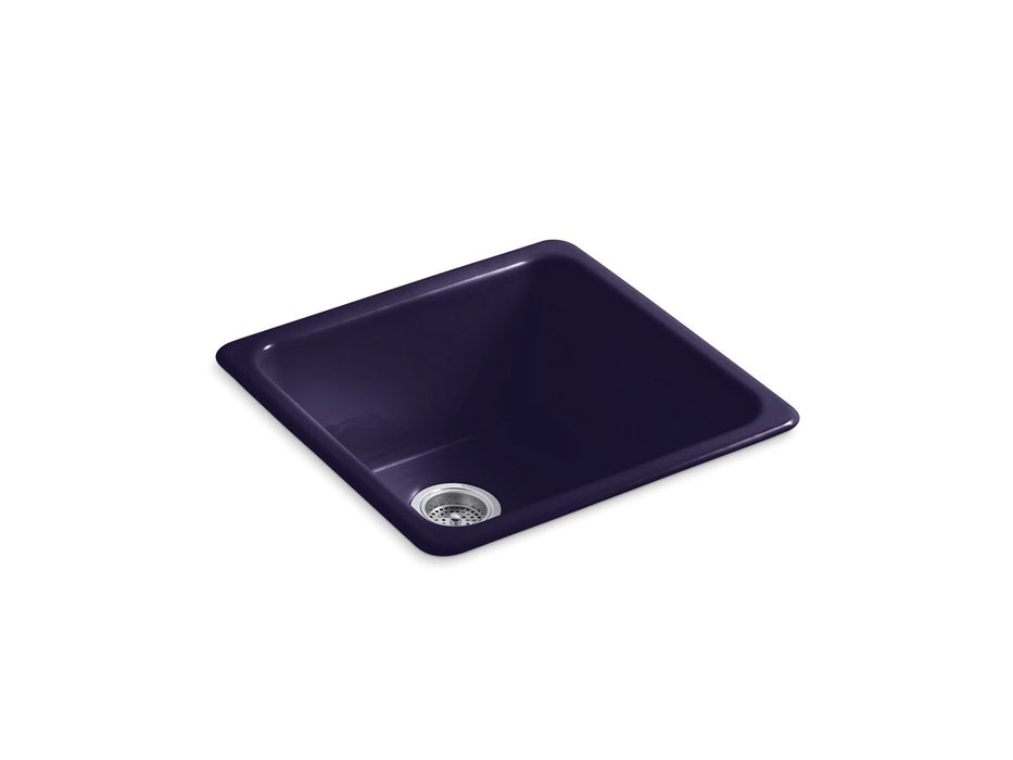 KOHLER K-6587 Iron/Tones 21" top-/undermount single-bowl bar sink, indigo blue