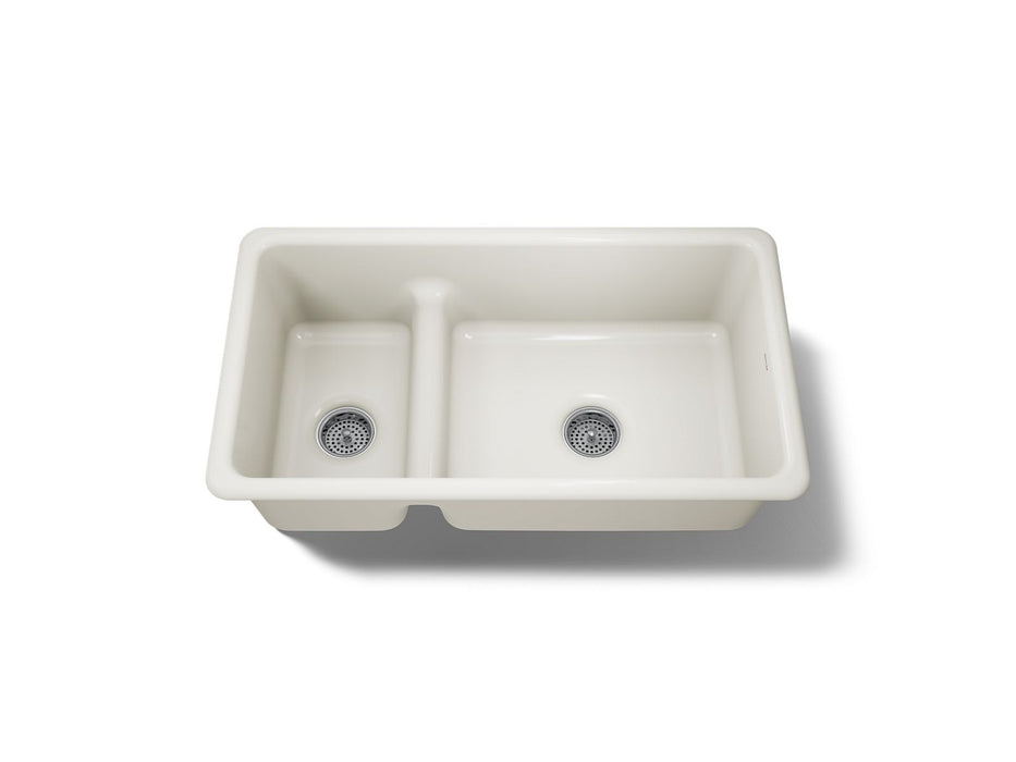 KOHLER K-6625 Iron/Tones Smart Divide 33" top-/undermount double-bowl kitchen sink