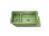 KOHLER K-6625 Iron/Tones Smart Divide 33" top-/undermount double-bowl kitchen sink, fresh green