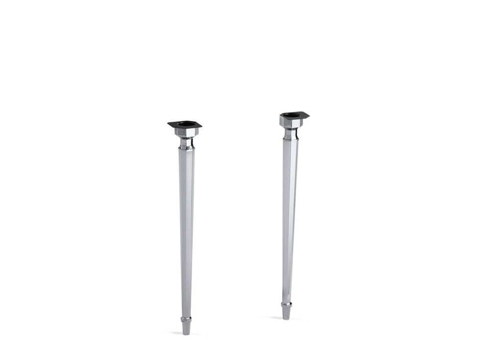 KOHLER K-6839 Kathryn Octagonal tapered brass table legs, polished chrome