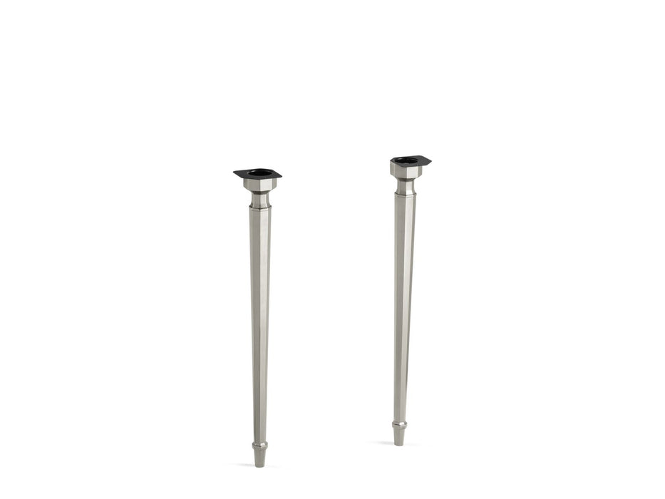 KOHLER K-6839 Kathryn Octagonal tapered brass table legs, vibrant brushed nickel