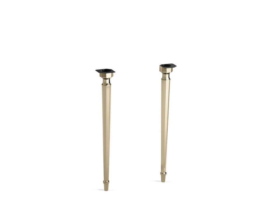 KOHLER K-6839 Kathryn Octagonal tapered brass table legs, vibrant french gold