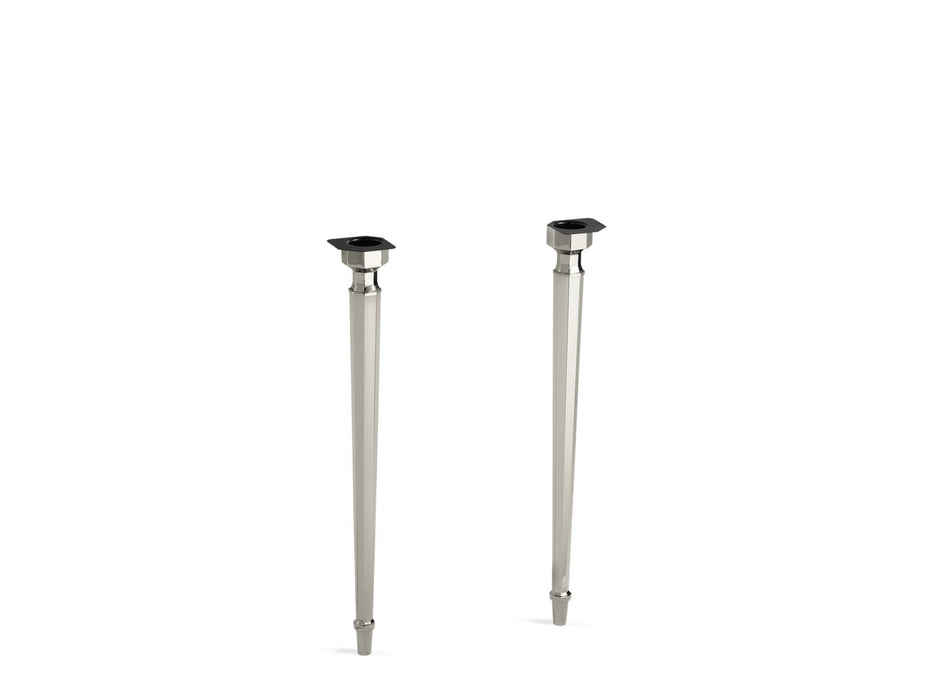 KOHLER K-6839 Kathryn Octagonal tapered brass table legs, vibrant polished nickel