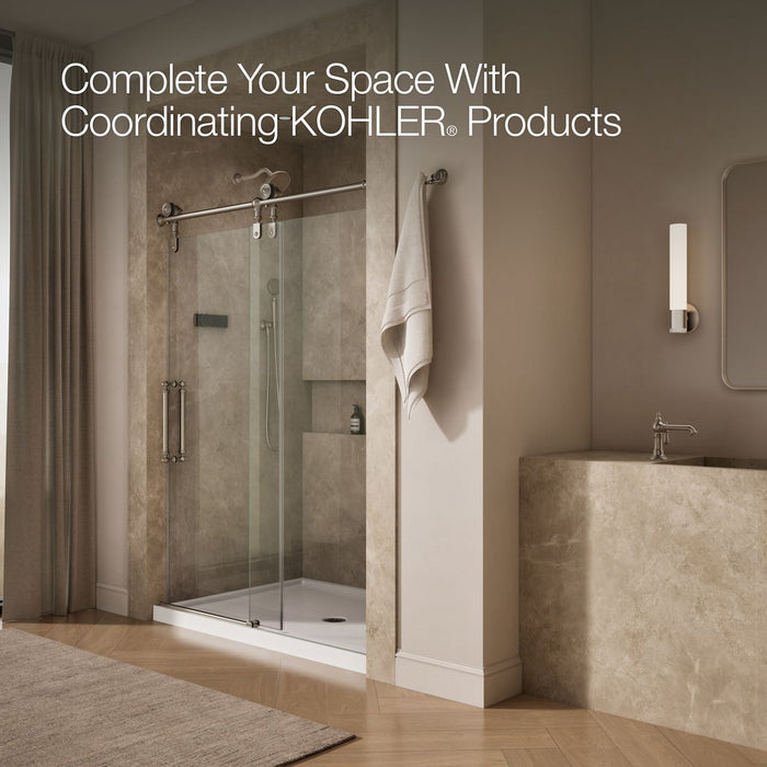 KOHLER K-701725-10L Artifacts 80-7/8" H sliding shower door with 3/8"-thick glass, vibrant brushed nickel - view 5