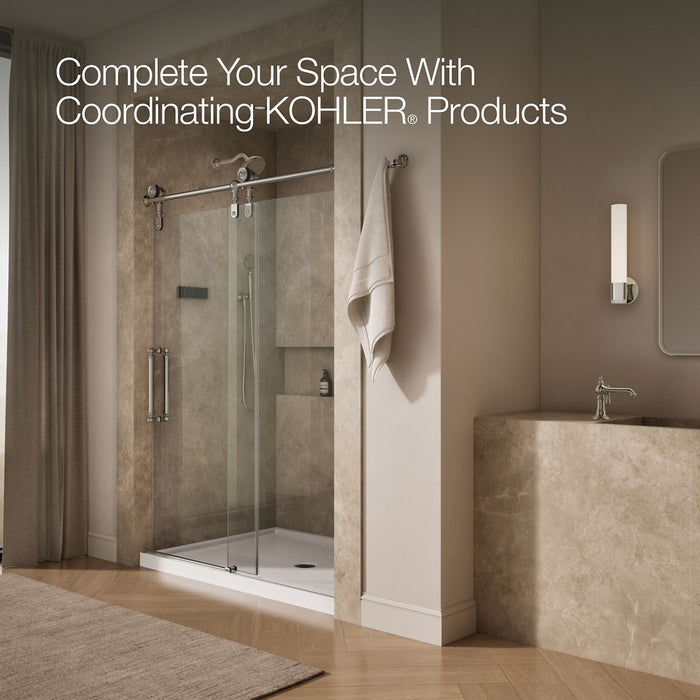 KOHLER K-701725-10L Artifacts 80-7/8" H sliding shower door with 3/8"-thick glass, vibrant polished nickel - view 5