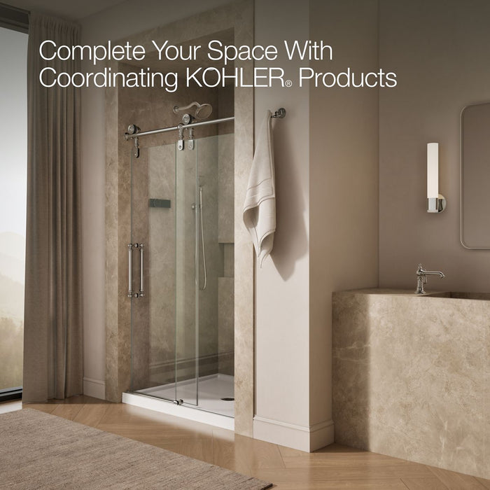 KOHLER K-701727-10L Artifacts 80-7/8" H sliding shower door with 3/8"-thick glass, vibrant polished nickel - view 5