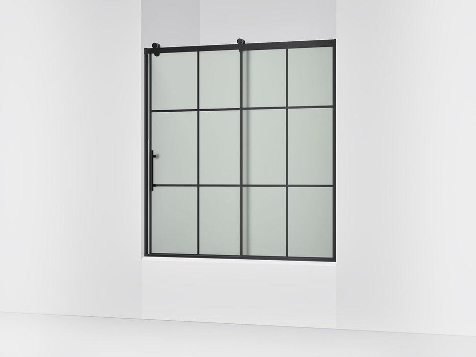 KOHLER K-702253-10G80 Rely 62-1/2" H sliding bath door with 3/8"-thick glass, matte black