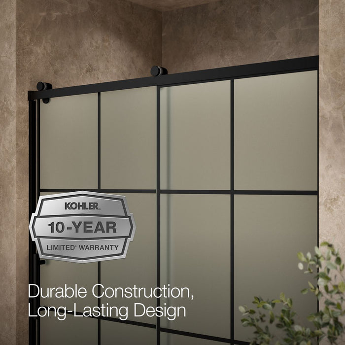 KOHLER K-702253-10G80 Rely 62-1/2" H sliding bath door with 3/8"-thick glass, matte black - view 5