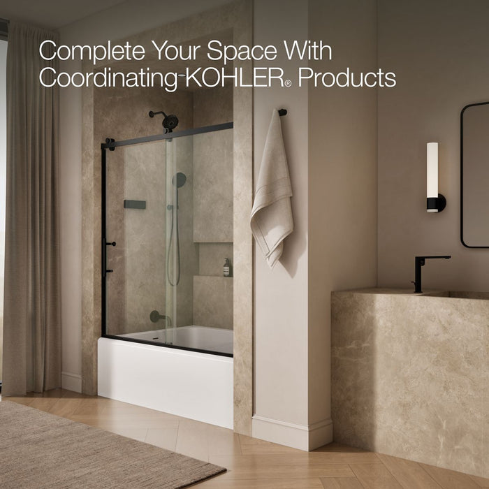 KOHLER K-702253-10L Rely 62-1/2" H sliding bath door with 3/8"-thick glass, matte black - view 5