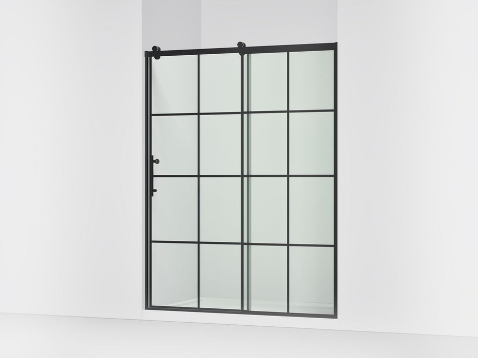 KOHLER K-702256-10G79 Rely 77" H sliding shower door with 3/8"-thick glass, matte black