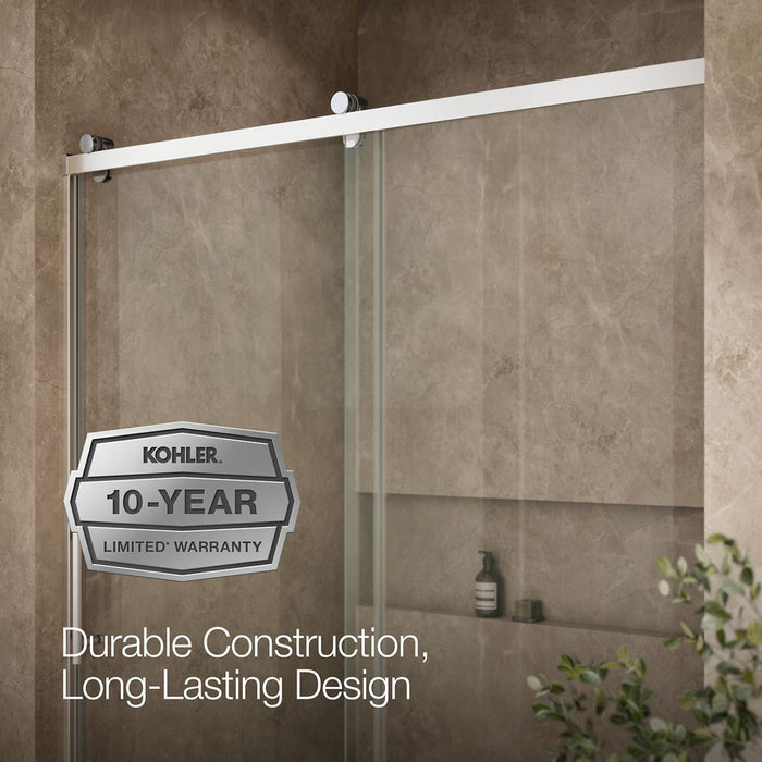 KOHLER K-702256-10L Rely 77" H sliding shower door with 3/8"-thick glass, bright polished silver - view 5