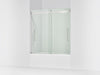 KOHLER K-702419-L Levity Frameless sliding bath door, 61-9/16" H x 56-5/8 - 59-5/8" W, with 5/16"-thick Crystal Clear...