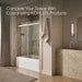 KOHLER K-702419-L Levity Frameless sliding bath door, 61-9/16" H x 56-5/8 - 59-5/8" W, with 5/16"-thick Crystal Clear...