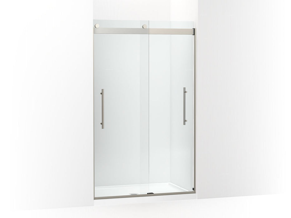KOHLER K-702421-L Levity Frameless sliding shower door, 77-9/16" H x 44-5/8 - 47-5/8" W, with 5/16"-thick Crystal Clear glass