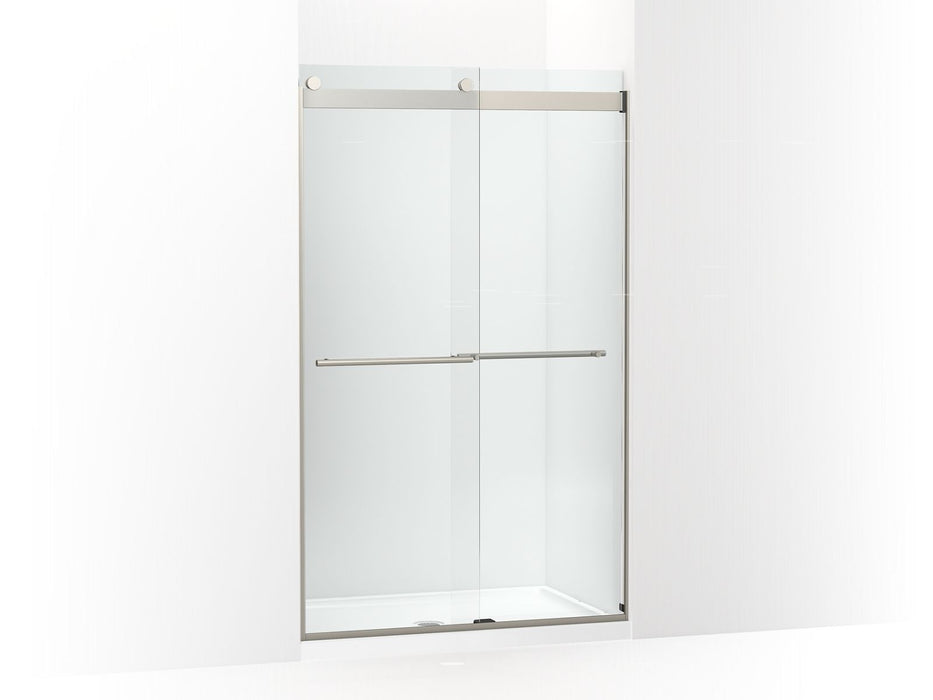 KOHLER K-702422-L Levity Frameless sliding shower door, 77-9/16" H x 44-5/8 - 47-5/8" W, with 5/16"-thick Crystal Clear glass
