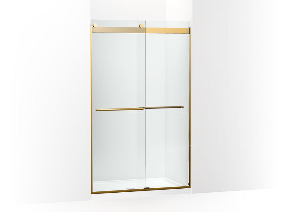 KOHLER K-702422-L Levity Frameless sliding shower door, 77-9/16" H x 44-5/8 - 47-5/8" W, with 5/16"-thick Crystal Clear glass