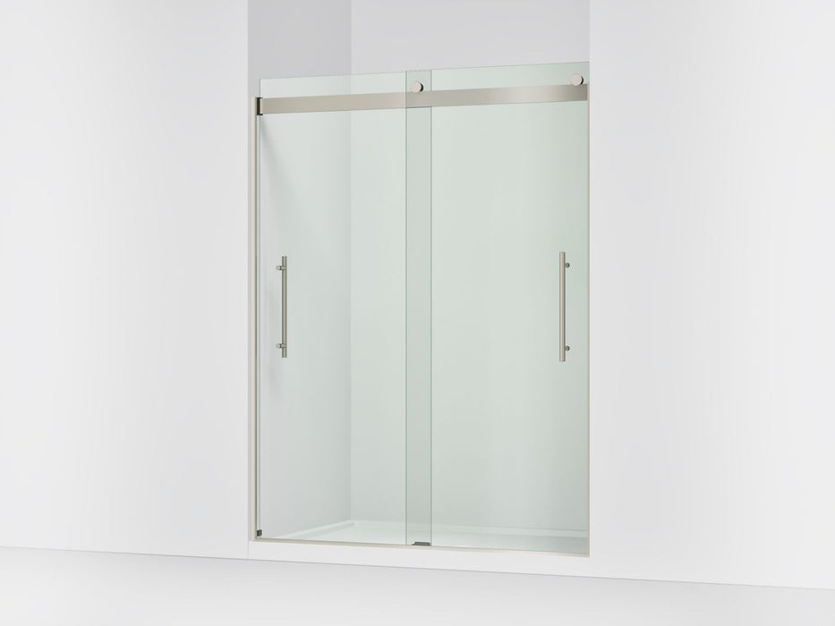 KOHLER K-702423-L Levity Frameless sliding shower door, 77-9/16" H x 56-5/8 - 59-5/8" W, with 5/16"-thick Crystal Clear glass
