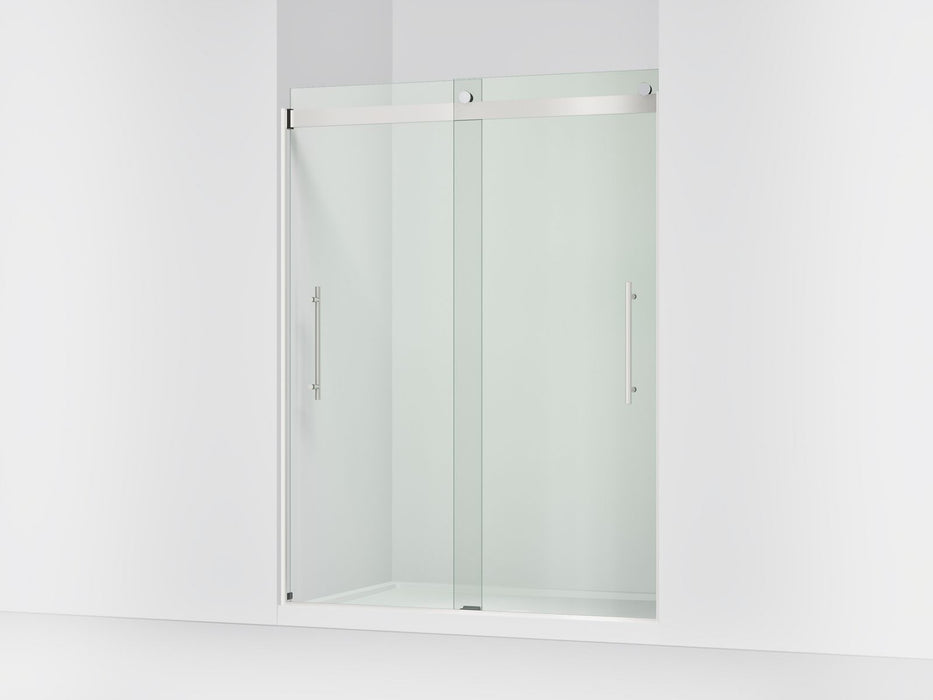 KOHLER K-702423-L Levity Frameless sliding shower door, 77-9/16" H x 56-5/8 - 59-5/8" W, with 5/16"-thick Crystal Clear glass
