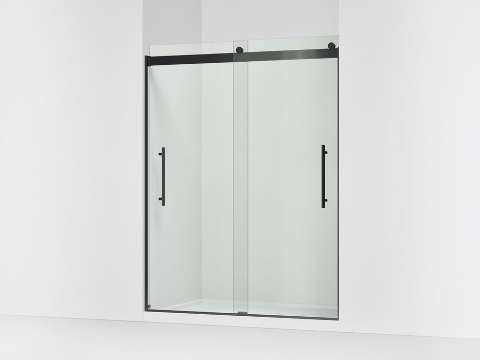 KOHLER K-702423-L Levity Frameless sliding shower door, 77-9/16" H x 56-5/8 - 59-5/8" W, with 5/16"-thick Crystal Clear glass